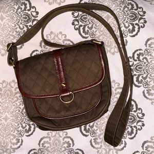 Vera Bradley Army Green & Brown Middleton Collection Crossbody Purse